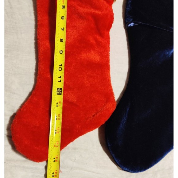 Vtg Lot of 4 Assorted Christmas Stocking - Bells, Elf, Monogram M, Leopard Trim - Picture 7 of 11